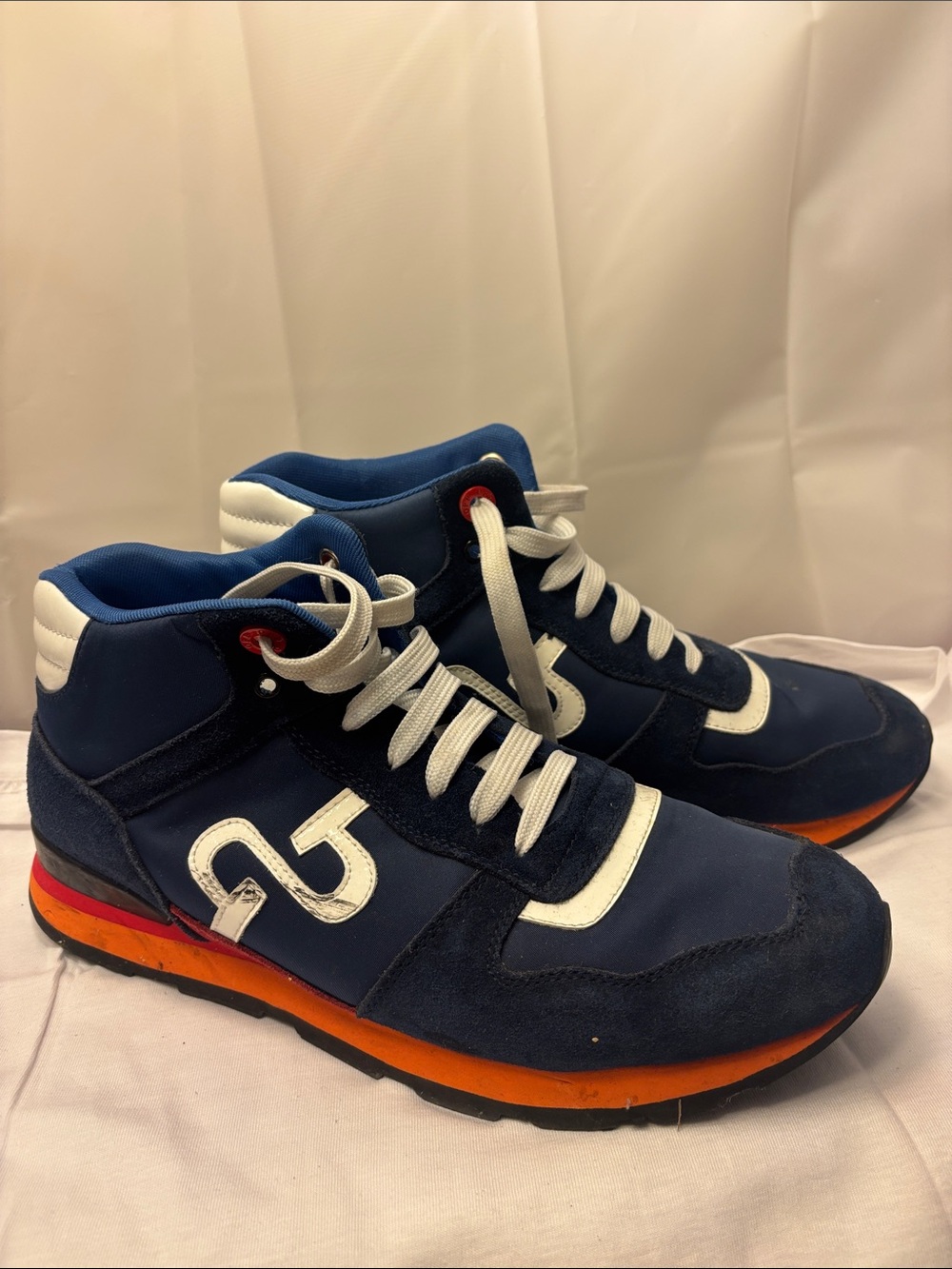 OPP men’s  Navy High-Top Athletic Sneakers with Orange Accent